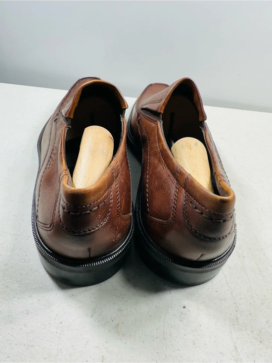ECCO Mens 44 Slip-On Brown Leather Casual Loafers Shock Point Dress Shoes US 11 main image 4